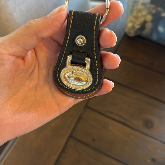 Dooney & Bourke Leather Keychain with Gold Accents Duck - Picture 2 of 3